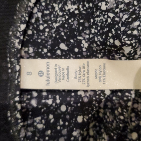 Lululemon Black/WhiteTank Top Size 8 - Picture 4 of 4